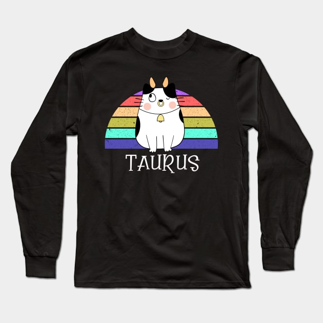 Cat Horoscope Taurus Long Sleeve T-Shirt by kooicat